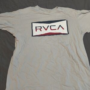 RVCA Light Gray Short Sleeve Tee with Logo